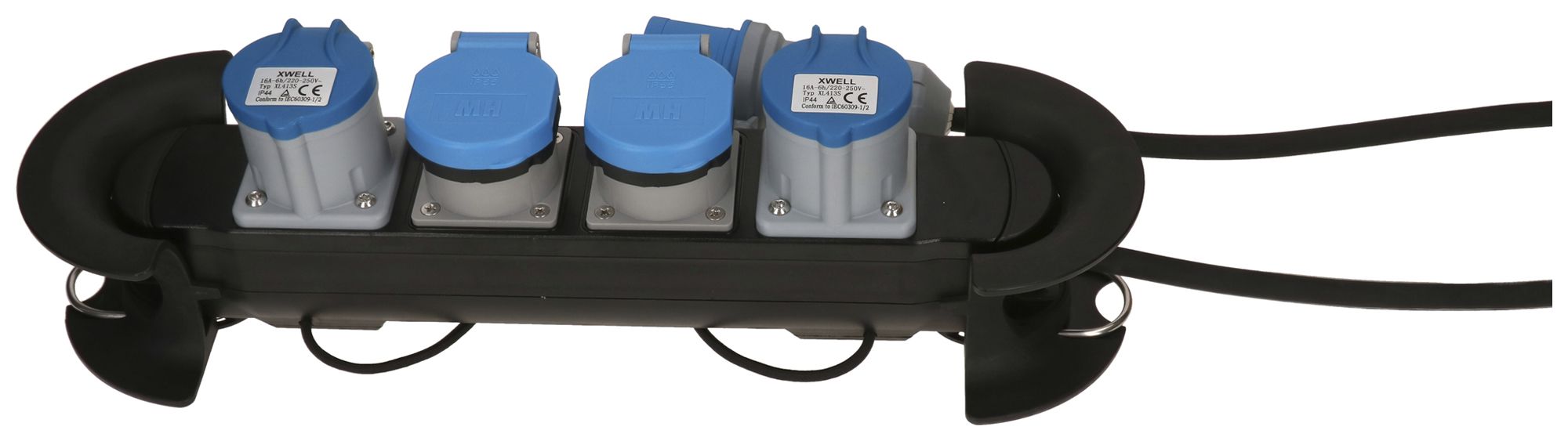 Steckdosenleiste MAX HAURI Construct Line 5m 2×T23 2×CEE16 IP55 90° schwarz