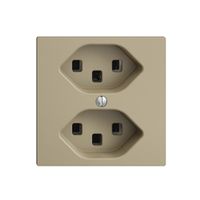 Prise EDIZIOdue 2×T23 sand 16A, avec bornes enf.