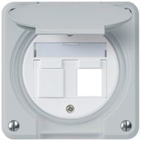 UP-Montageset robusto IP55 flach grau für 2×Keystone