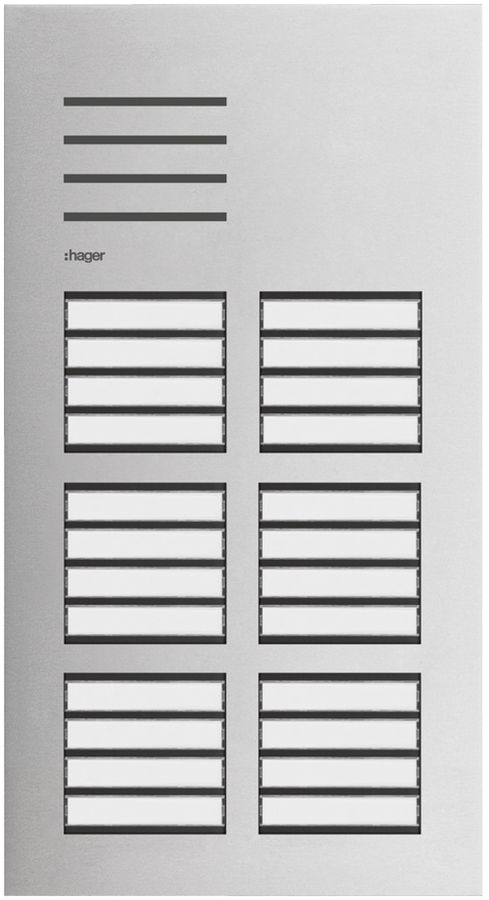 Aussenstation Audio Hager elcom.one 2-Draht für 24Wohnungen Edelstahl
