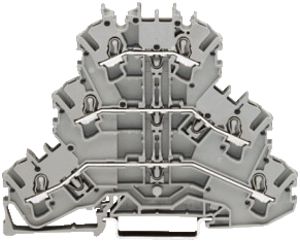 Borne 3 étages WAGO TopJob-S 2.5mm² L/L/L gris série 2002