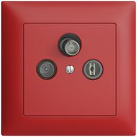 UP-Stichdose SAT/TV DB52 EDIZIOdue berry mit IEC/F-Anschluss