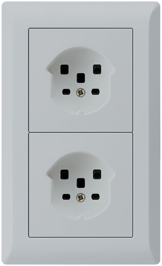 Combi ENC 2×1 HA kallysto.line 2×type 25 avec bornes enfichables gris clair