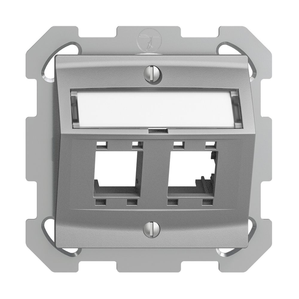 Kit de montage ENC EDIZIOdue, avec capot de sortie oblique, pour 2×RJ45, silver