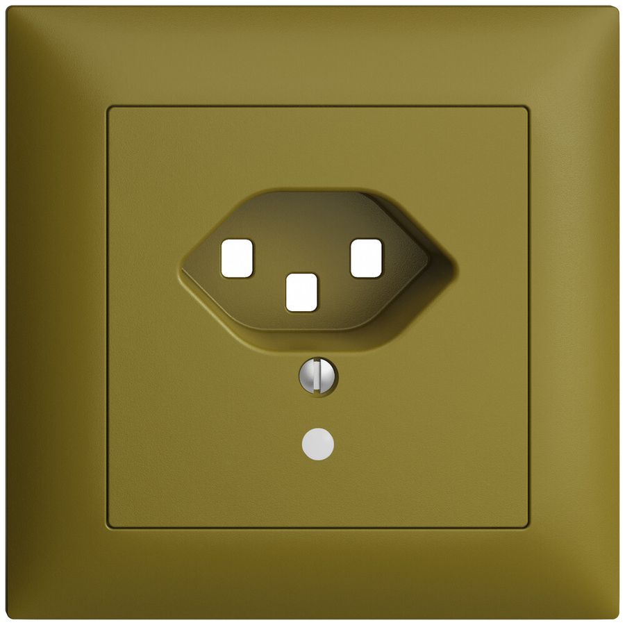 UP-Frontset EDIZIOdue T23 olive 88×88mm mit Linse