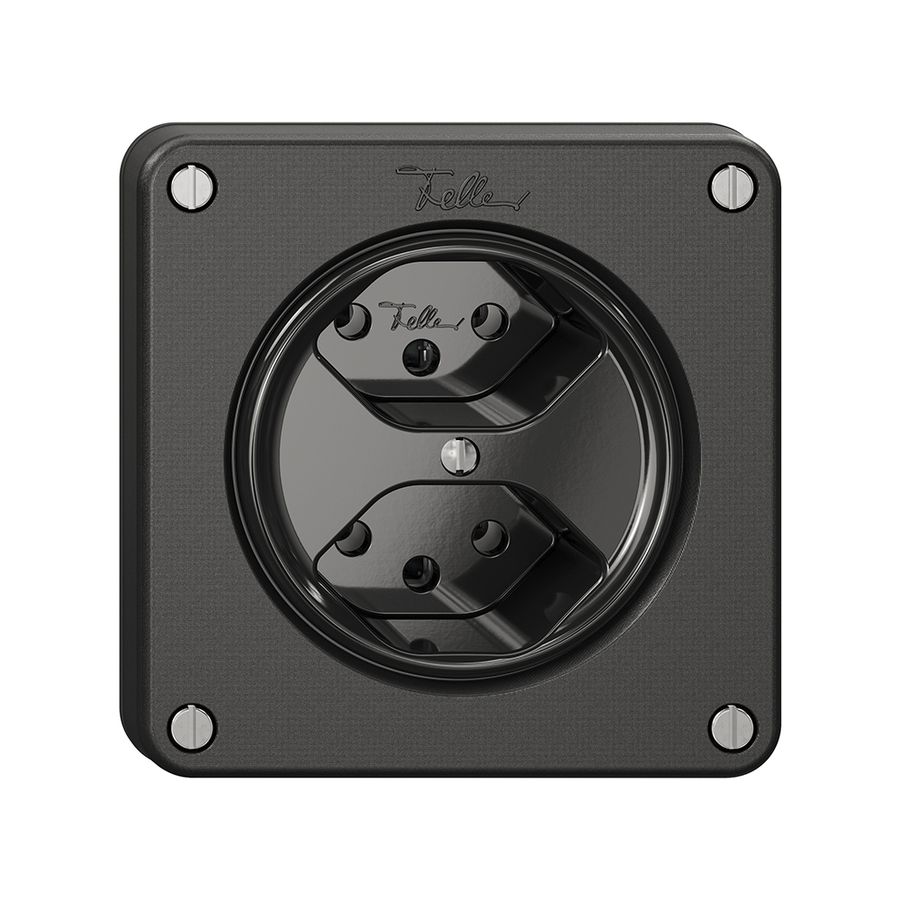 Steckdose NEVO, 2×T13, schwarz