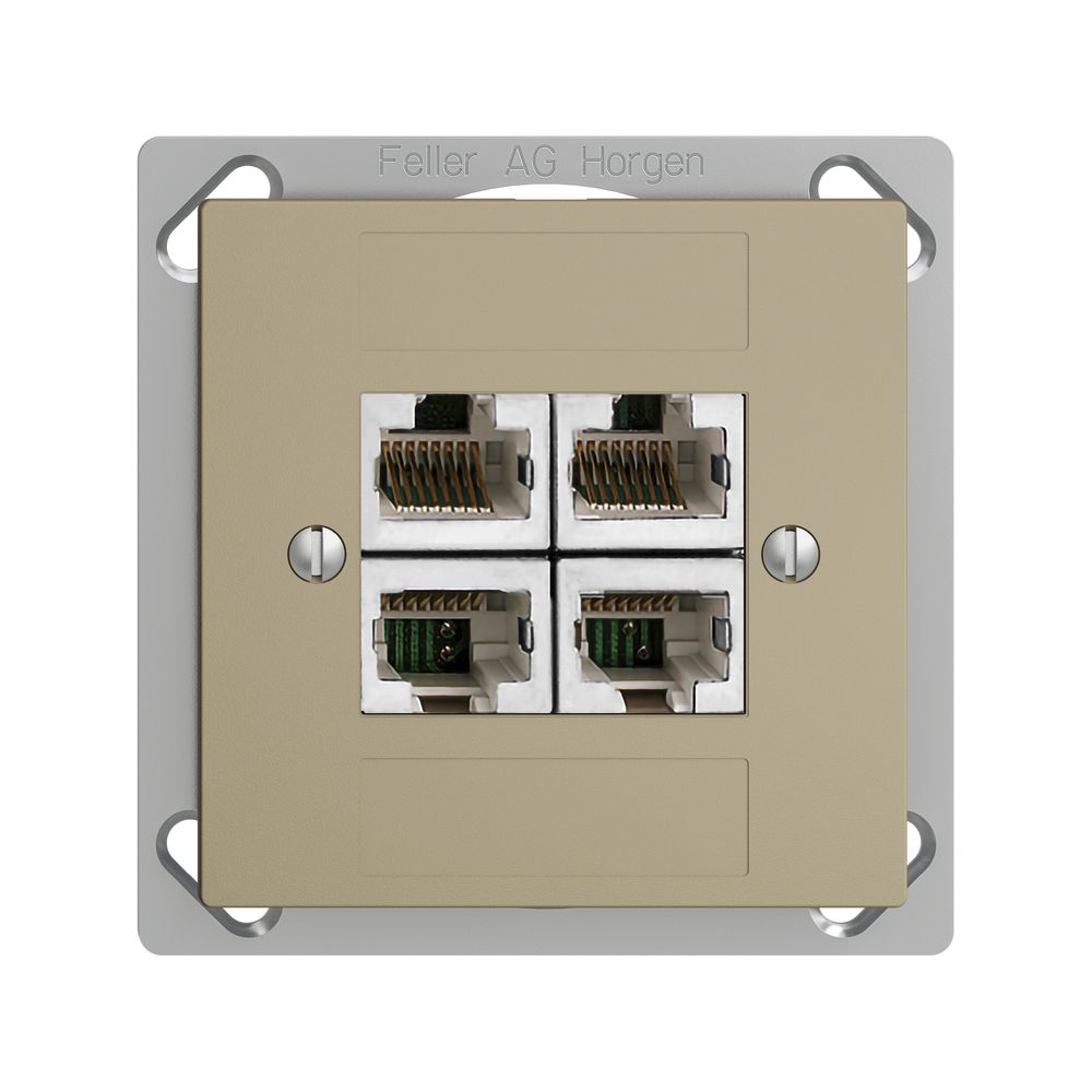 Prise INC 4×RJ45/s 4P sép.EDIZIOdue sand ITplus