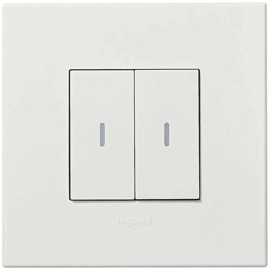 Interrupteur à poussoir double AP ARTEOR, blanc