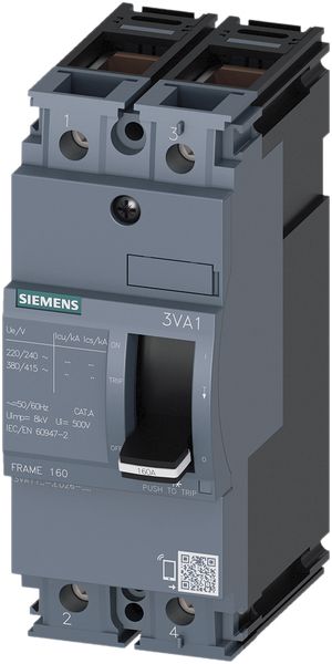 Leistungsschalter Siemens SENTRON 3VA1 2L 16A Ii=20× S-36kA RK