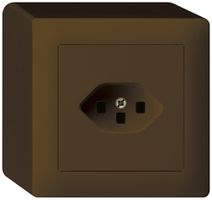 AP-Steckdose kallysto T23 braun mit Steckklemmen