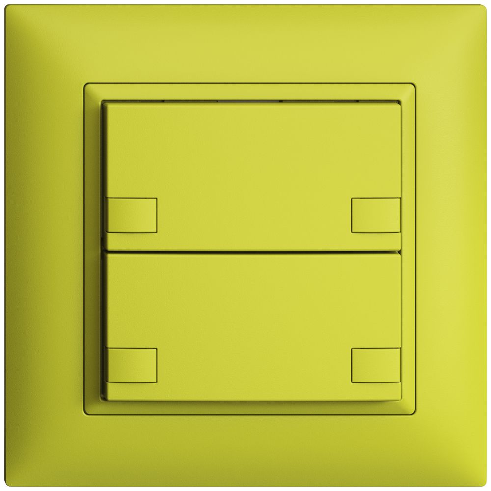 Poussoir ENC KNX 2× EDIZIOdue colore lemon RGB sans LED