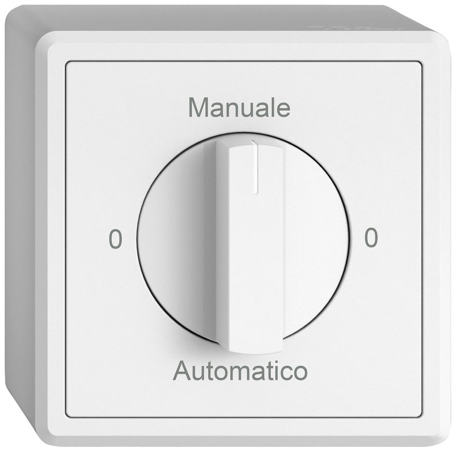 AP-Drehschalter EDIZIO.liv SNAPFIX® Drehgriff 2/1L 0-Manuale-0-Automatico ws