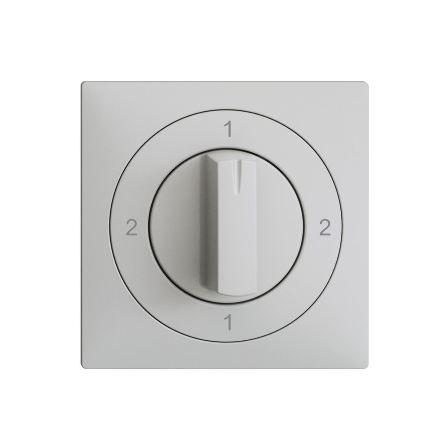 Frontset EDIZIOdue 2-1-2-1 hellgrau 60×60mm für Drehschalter