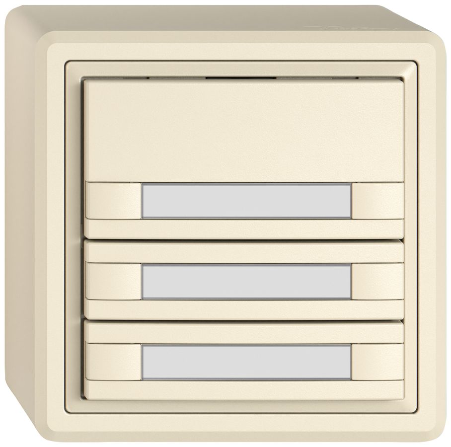 AP-Universaltaster EDIZIO.liv UNI SNAPFIX® 12…48V o.LED 3× 2-Tbed.Pap.cr