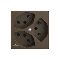 UP-Steckdose EDIZIOdue 3×T13 1×S coffee