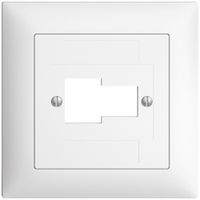 Frontset EDIZIOdue weiss 88×88mm 1×TT 1×RJ45