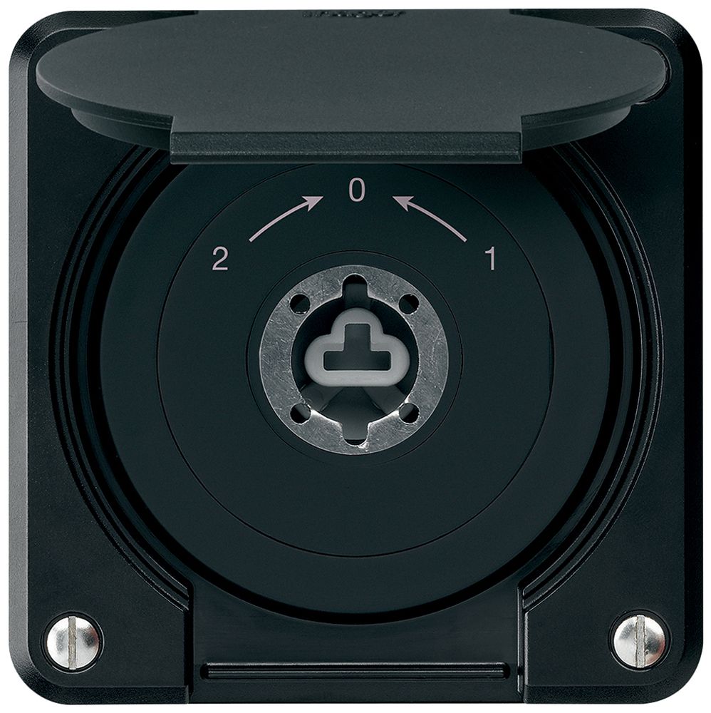 Contact pivotant à clé ENC robusto IP55 noir clapet sans cylindre invers.combi