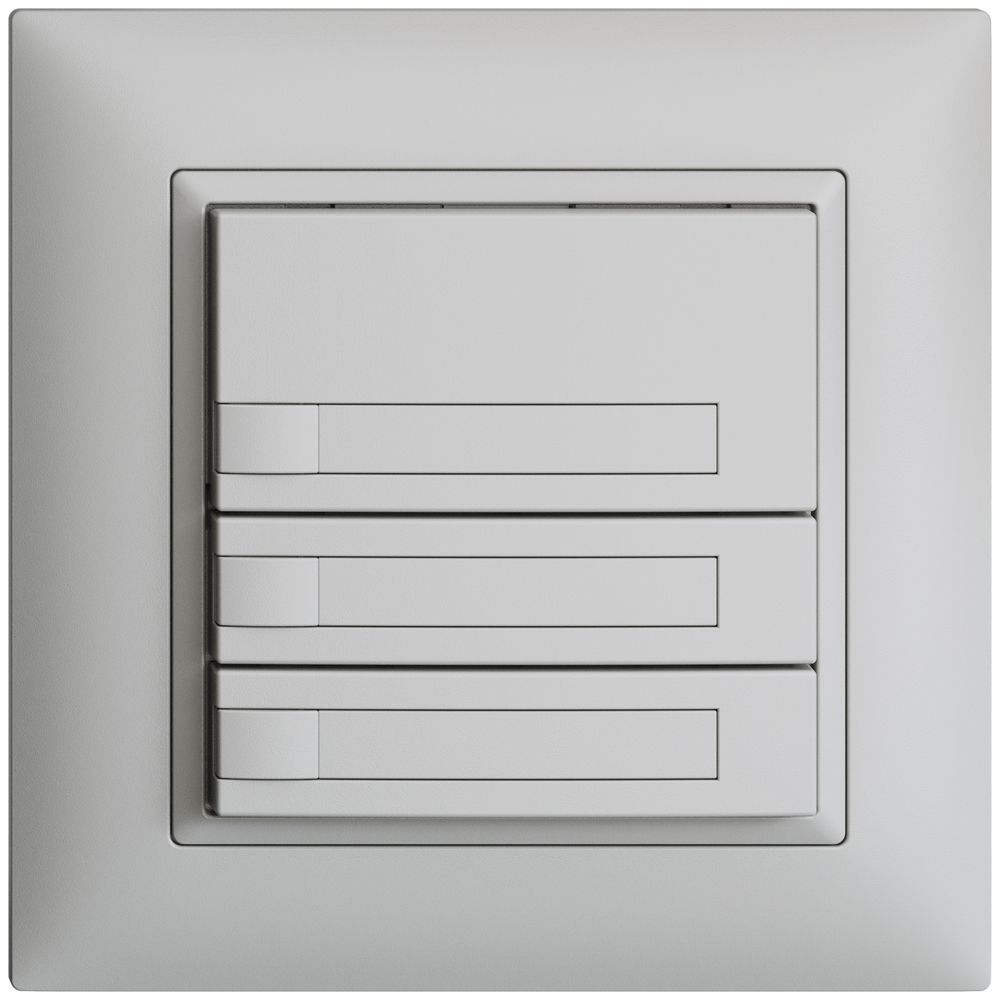 Poussoir ENC KNX 3× EDIZIOdue gris clair RGB sans LED avec insert papier