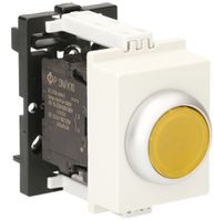Poussoir lumineux AMD K&N, 230VAC, 1F 6A, 2UM, calotte jaune