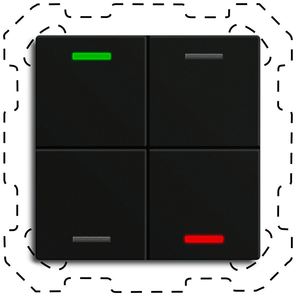 EB-Taster KNX RGBW MDT BE-TAL600416.01 4T/4B schwarz matt "neutral"