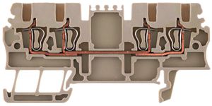 Borne de passage Weidmüller ZDU 1.5/4AN connexion à ressort 1.5mm² TS35 beige