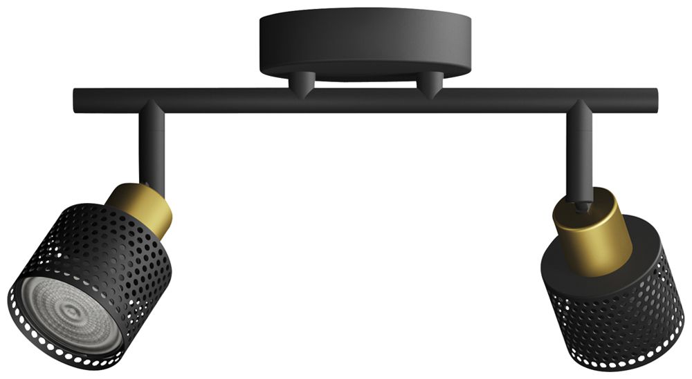 Spot Philips Niall GU10 2×5W 274×134mm nero/ottone