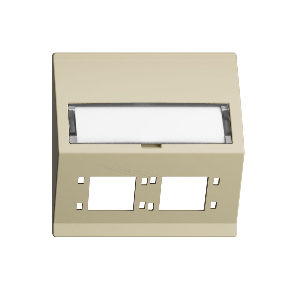 Kit montage INC EDIZIOdue F sortie oblique 2×R&M cat.6A/LC spécial, vanille