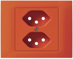 EB-Frontset kallysto f.Einbausteckdose G3 2×T13 Abdeckrahmen schraubbar orange