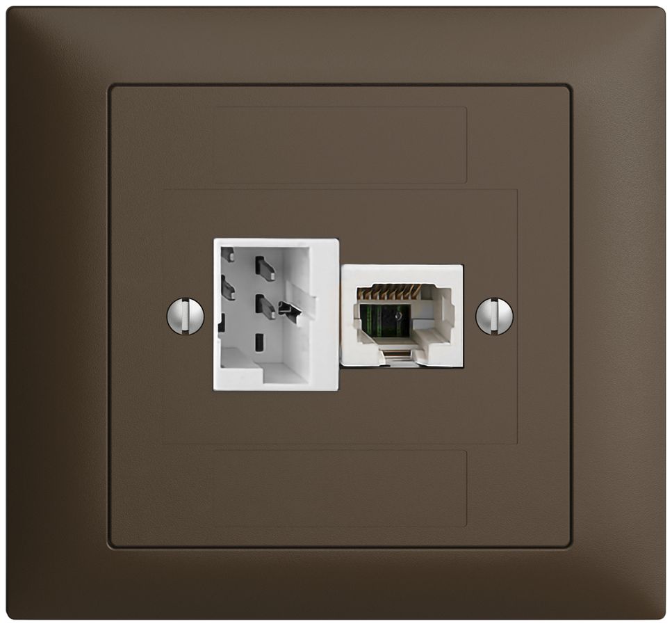 EB-Dose 1×T+T,1×RJ45/u 4P EDIZIOdue coffee ITplus ITM