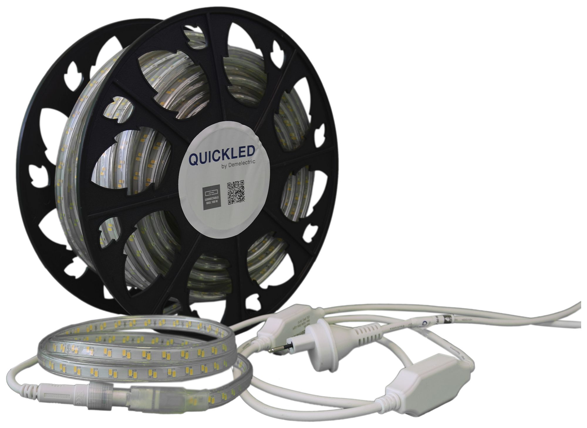 Ruban lumineux LED QUICKLED 240N IP65 240V 15W-1500lm/m 4000K 25m bobine 2-faces