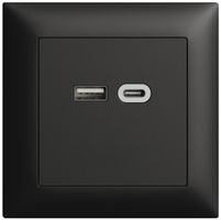 Prise ENC USB 18W type A + type C Feller EDIZIOdue FMI 230V 3600mA noir