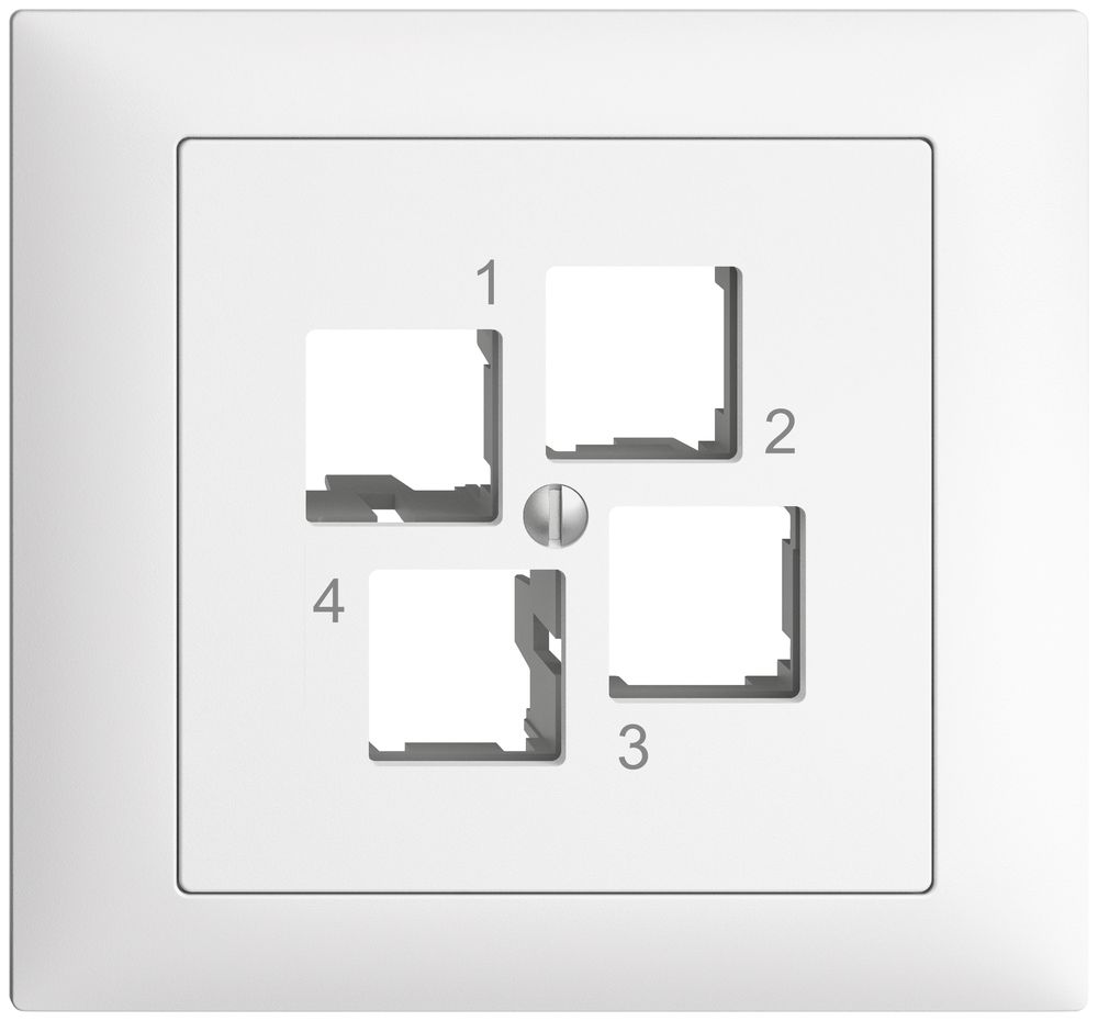 Kit de montage INC Edue FKE EASYNET S-One, pour 4×RJ45, sortie droite, blanc
