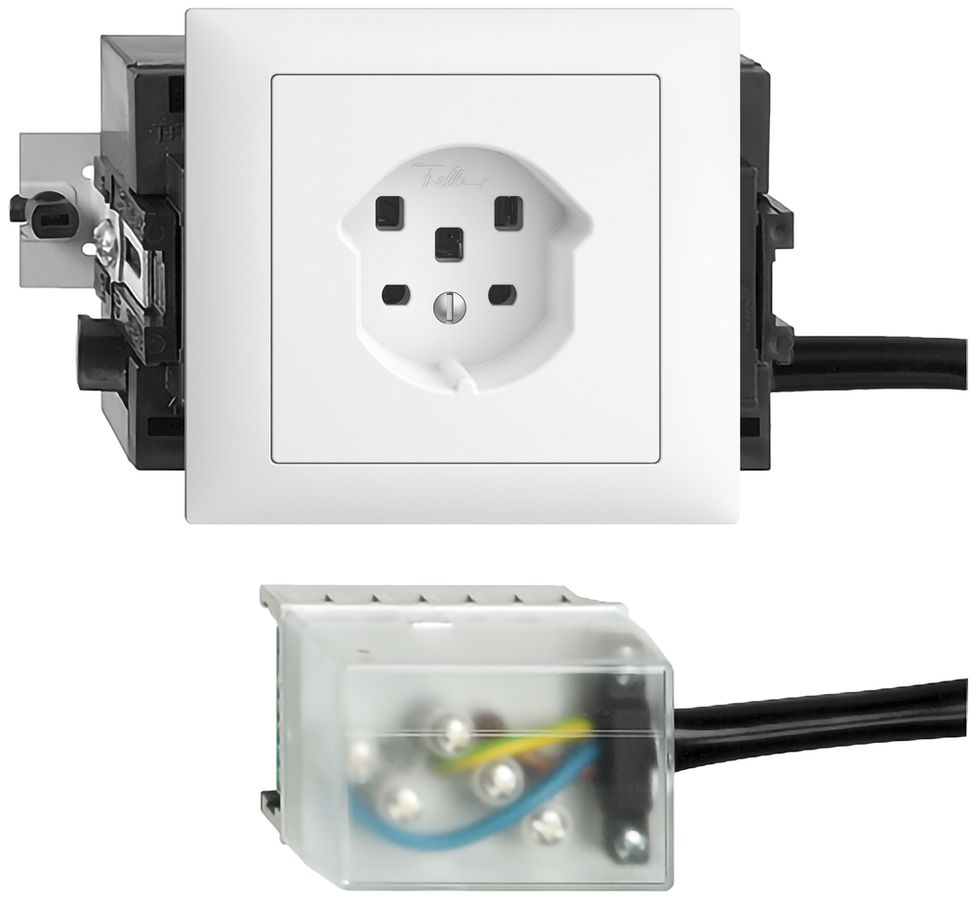 Prise INC EDIZIOdue T25 16A blanc 53mm pour Ecobus power