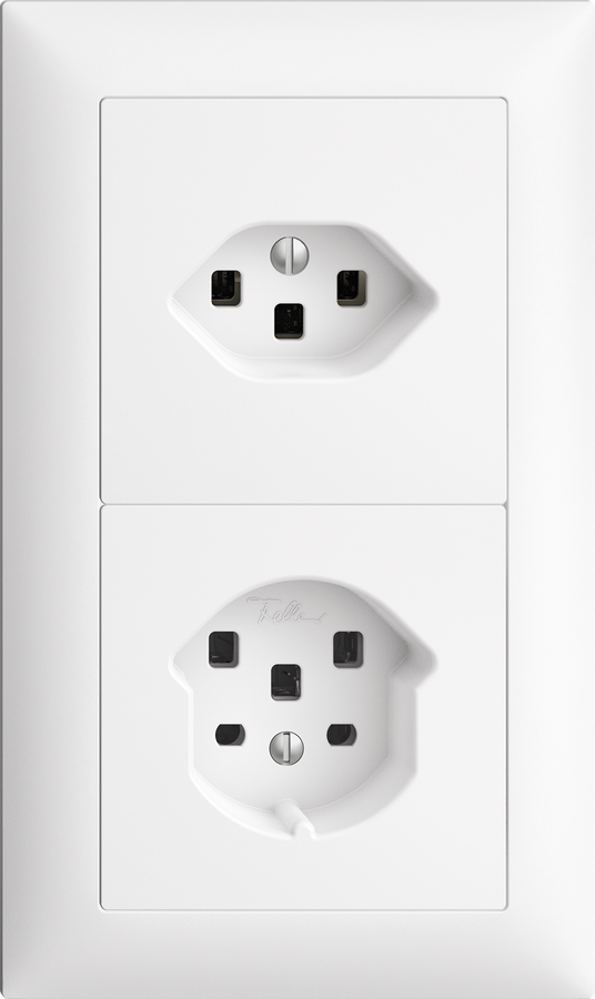 UP-Kombination Edue 2×1 T 23 + T 25 m. Steckklemmen ws