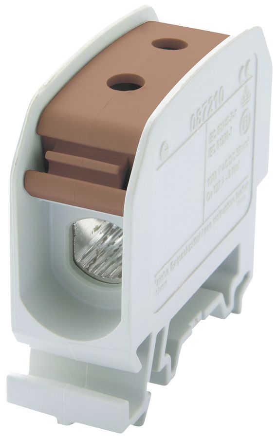 Bloc de distribution Bals RKA 35 1P 125A 1×entrée 1×sortie 1…16mm² brun