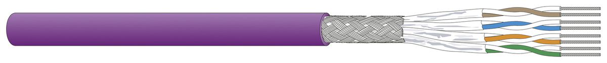 Datenkabel Dätwyler CU 7702 4P S/FTP Kat.7 AWG26 FRNC/LSZH Dca violett