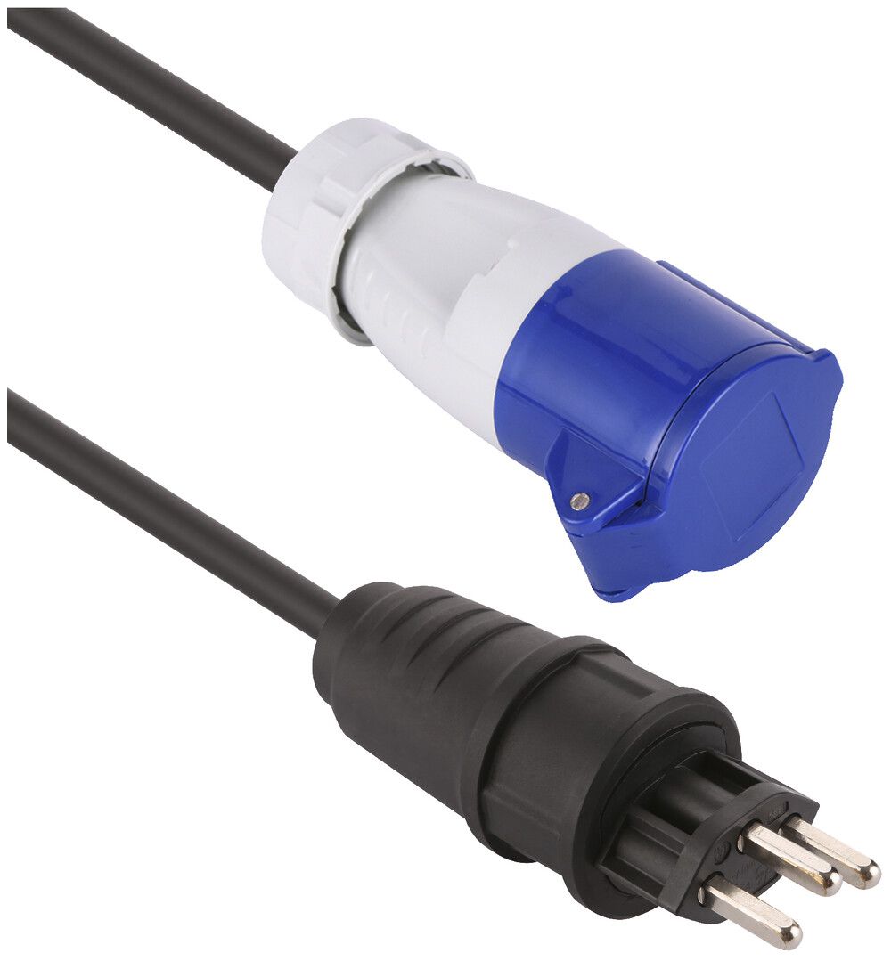 Prolunga MH T23/CEE 16A blau 230V H07RN-F3G1.5mm² GDV 1.5m IP44 nero