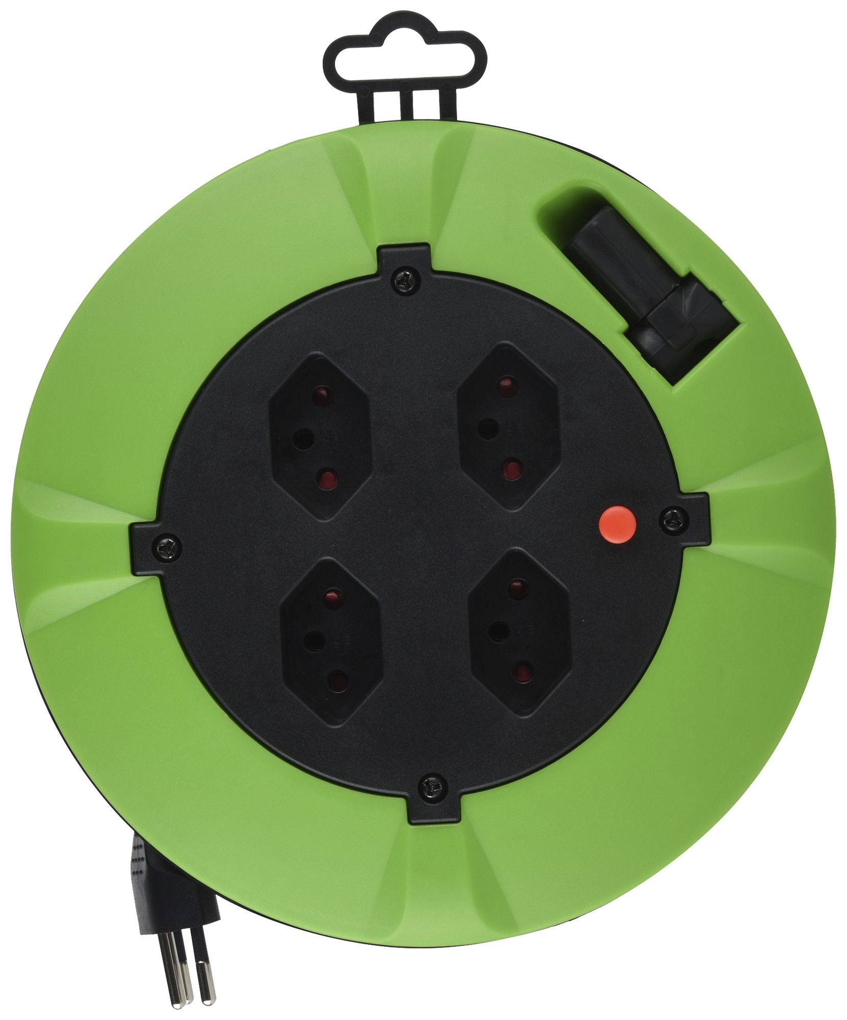 Enrouleur de câble 4×T13 7m IP20 vert/noir