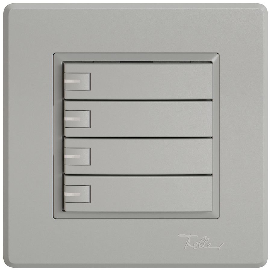 Poussoir universel ENC EDIZIO.liv UNI SNAPFIX® a.LED RGB 4× comm.1T grc