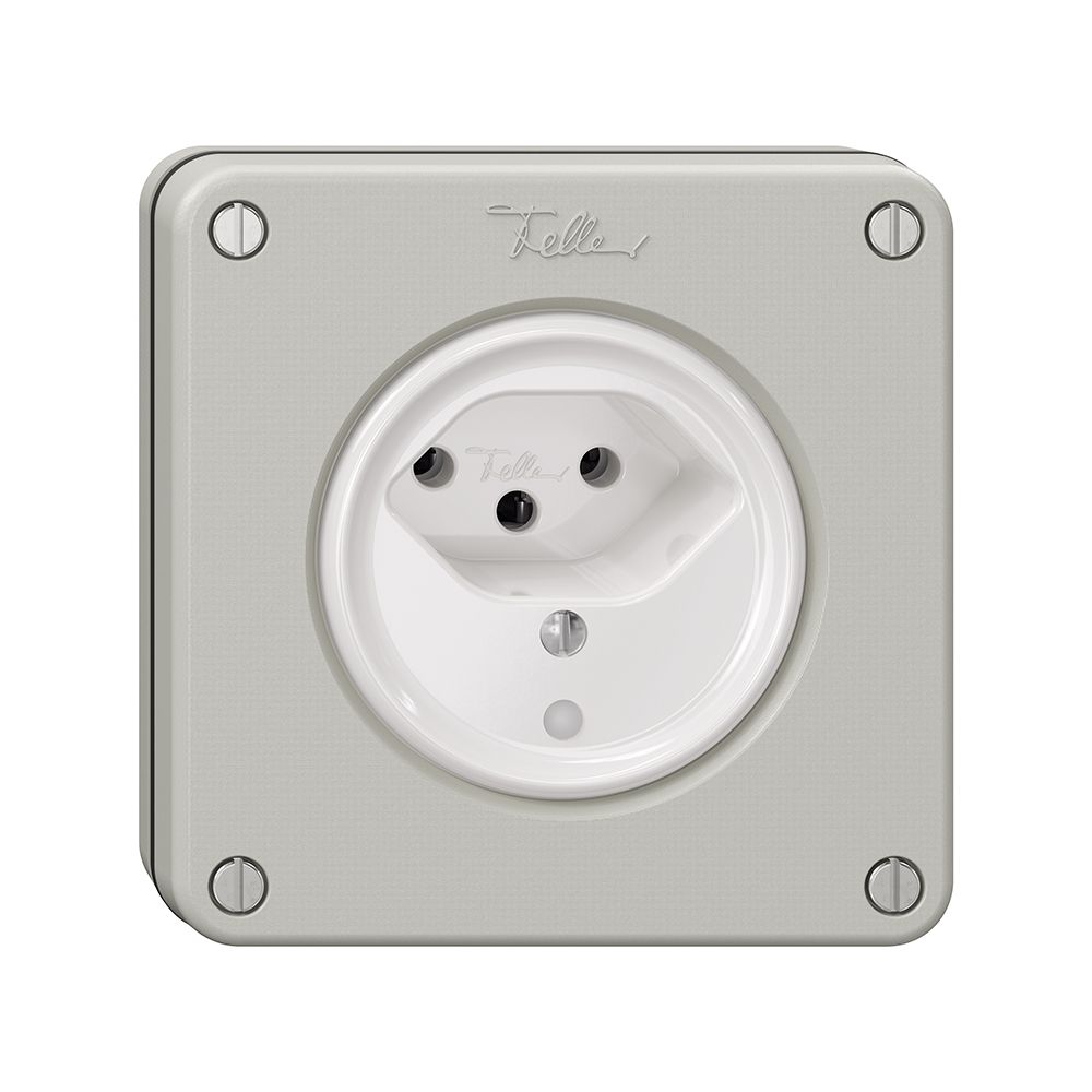 Prise NUPU NEVO, 1×T13, a.LED, gris clair