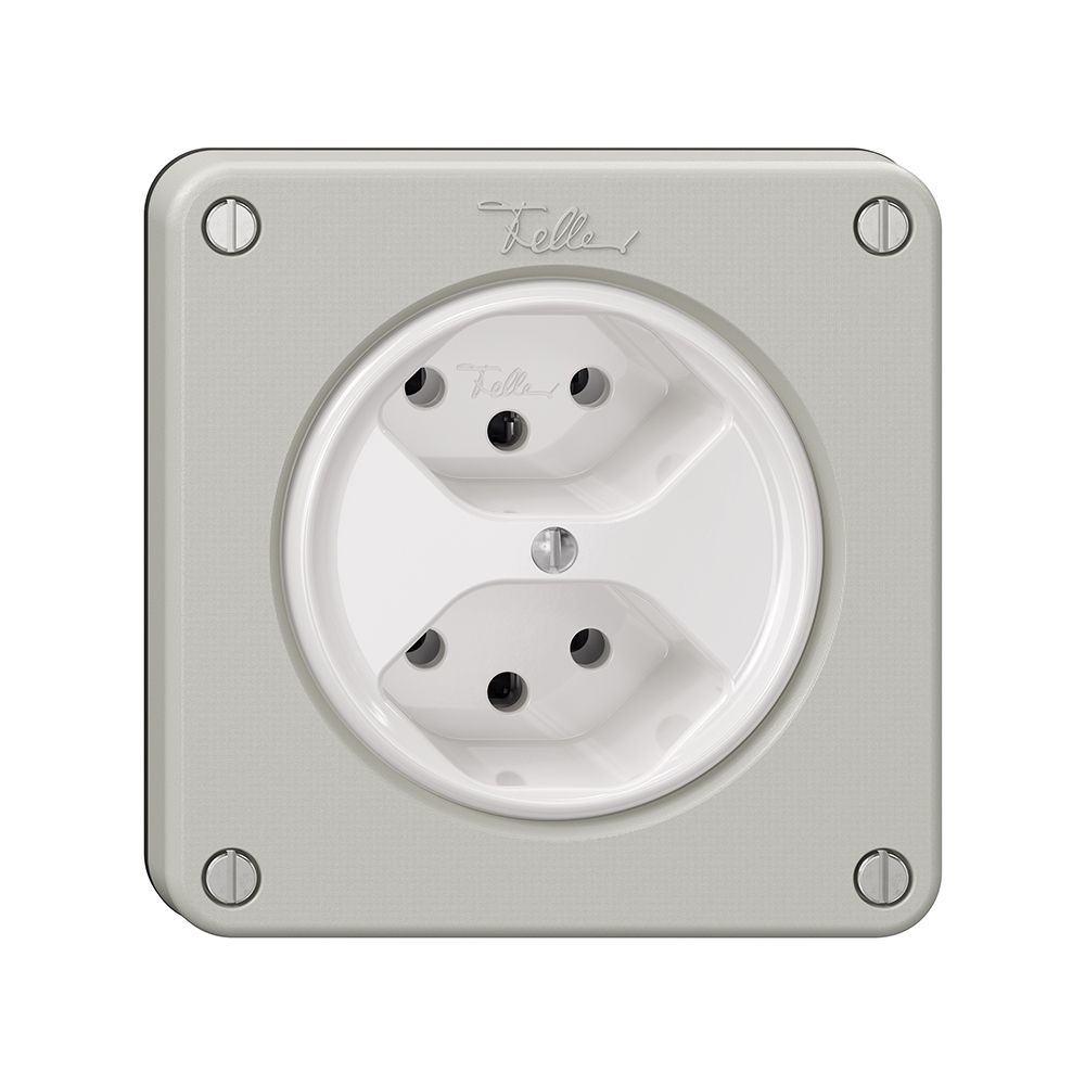 Prise NEVO, 2×T13, gris clair