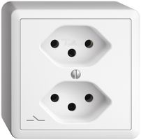 Prise AP EDIZIOdue 2×T13 blanc 1×S