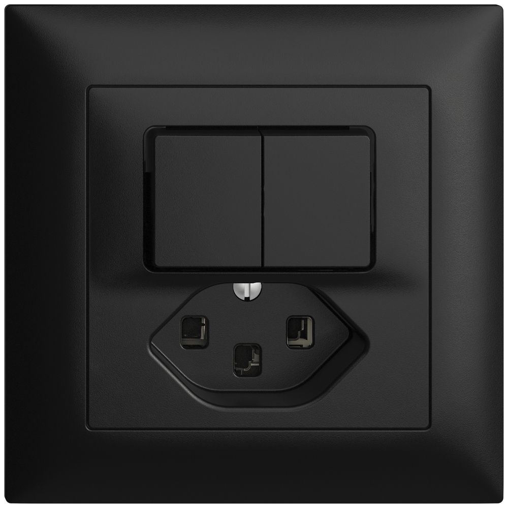 UP-Kombination 1/3+3/1L+T23 16A EDIZIOdue schwarz