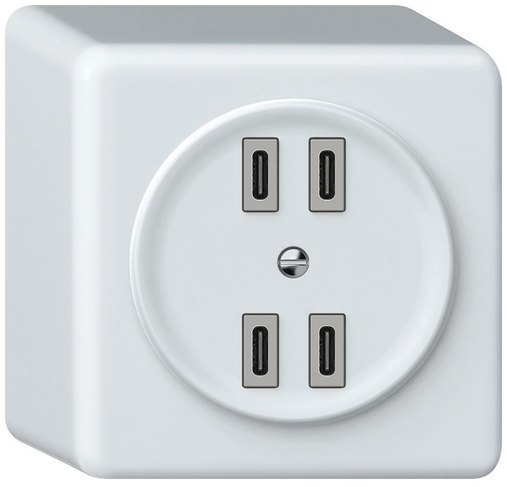 AP-USB-Ladesteckdose origin 4×USB-C 4000mA 5V weiss