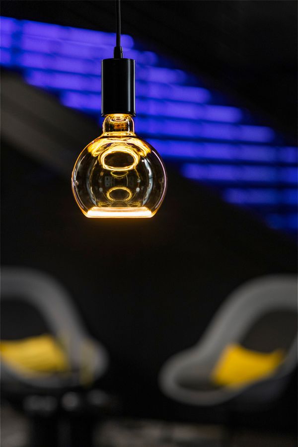 LED-Lampe SLV Floating Globe E27 6W 1900K DIM mattiert Rauch schwarz Ø125×165mm