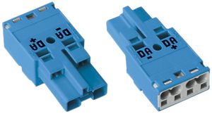 Fiche WAGO 2L 0.5…4mm² bleu codification I 25A 250V s.boîtier décharge traction