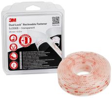 Bande auto-agrippante 3M Dual Lock SJ356 25mm×2.5m×5.7mm 40 têtes/cm² transp.
