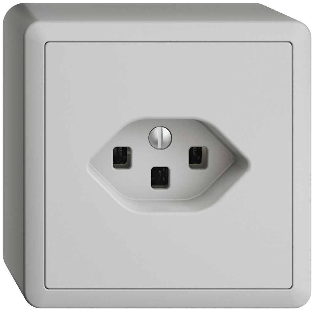 AP-Steckdose EDIZIOdue T23 16A hellgrau, mit Steckklemmen