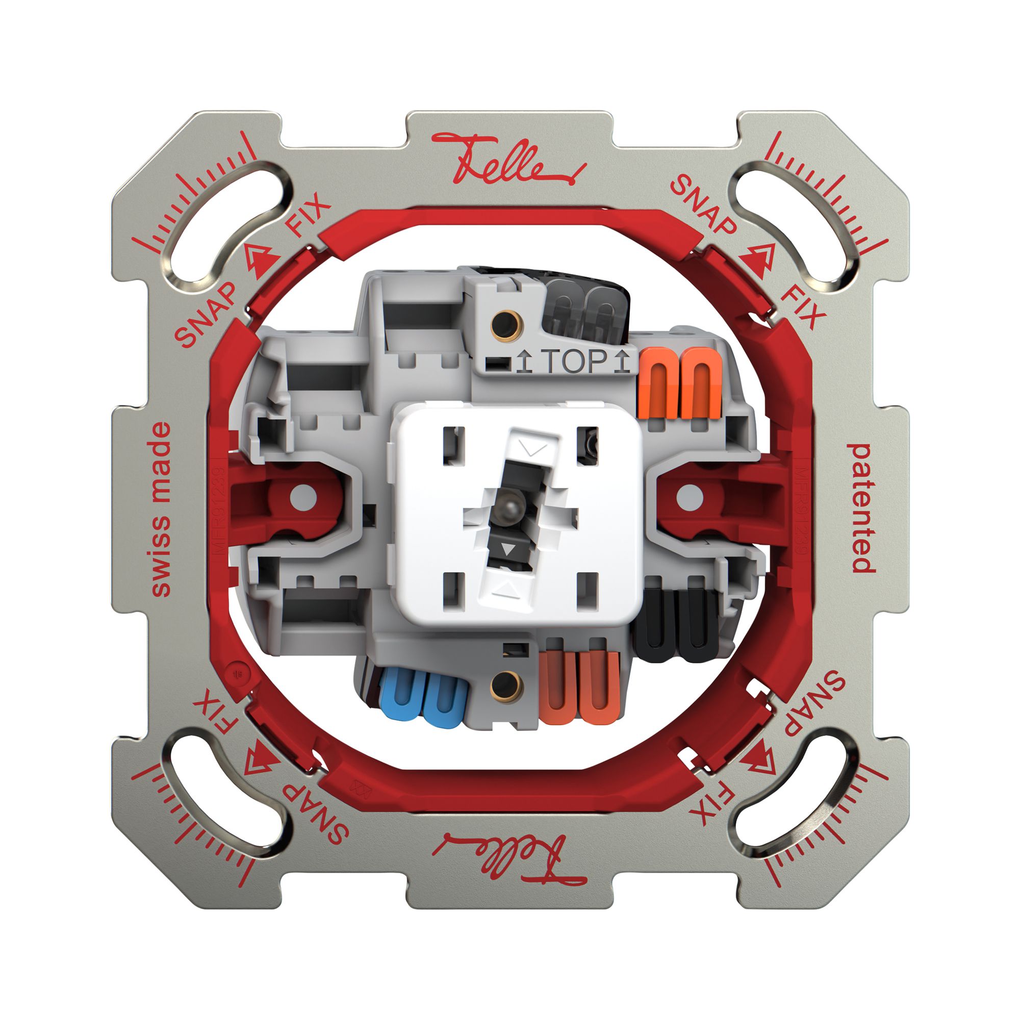 Poussoir ENC Feller SNAPFIX® ARK/1P lat.blanc