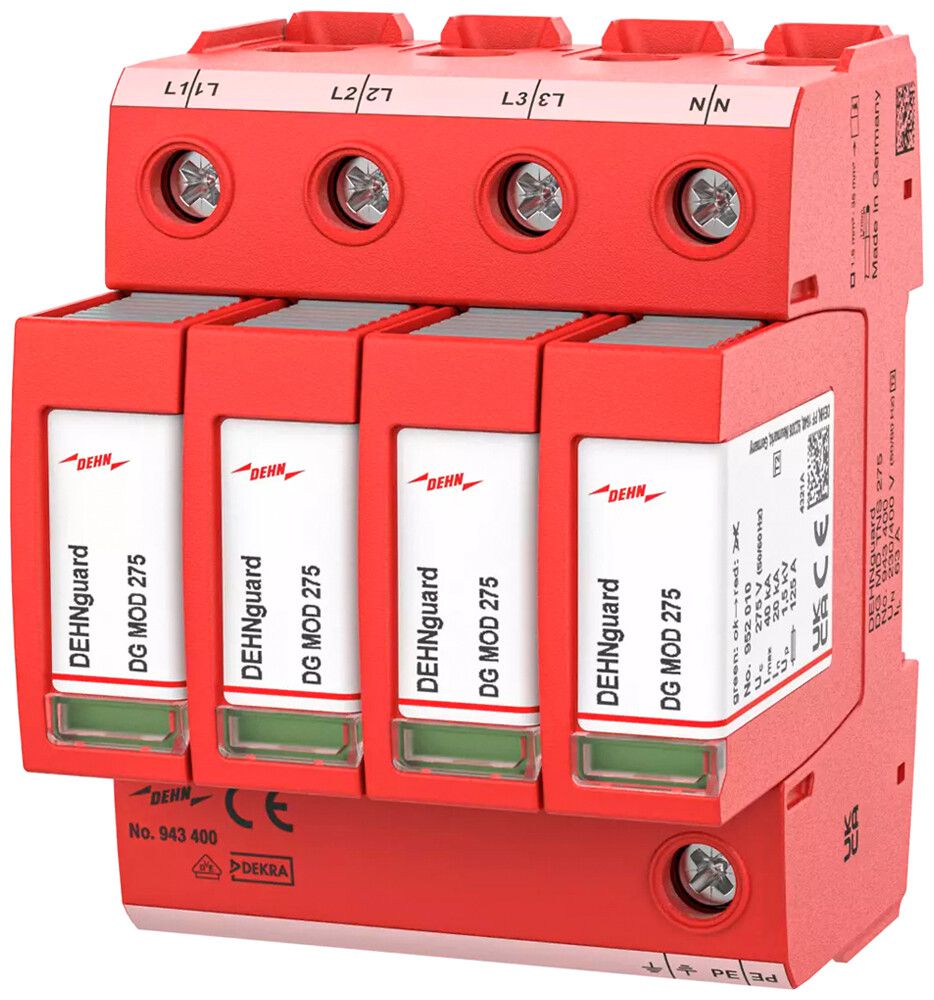 Überspannungsableiter DEHN/elvatec DEHNguard MD TN-S 4P 230V 125A 63A 4 TE